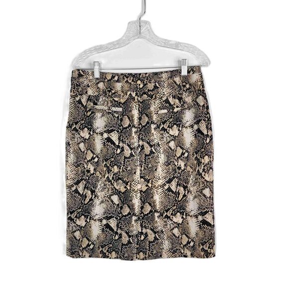 INC INTERNATIONAL CONCEPTS Brown Snakeskin Pattern Pencil Skirt Straight Size 10 - Picture 5 of 7